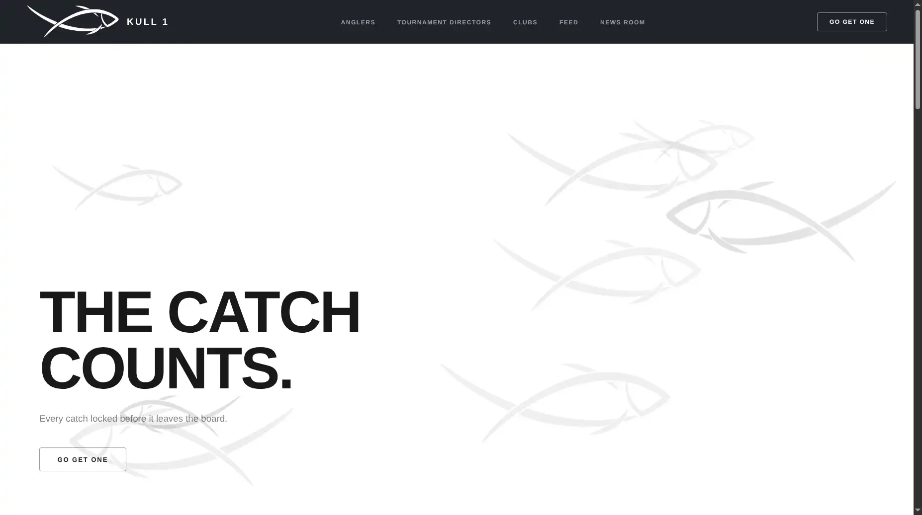 The kull1.com homepage: THE CATCH COUNTS — GPS-verified kayak bass tournament scoring